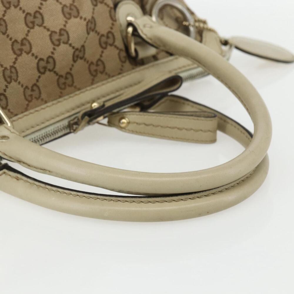 GUCCI GG Canvas Hand Bag 2way Beige Gold 247902 Auth 151442 - Picture 7 of 16